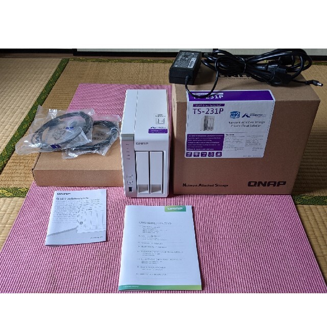 QNAP TS-231P 2ベイNAS 2TB×2 HDDつき 箱付き