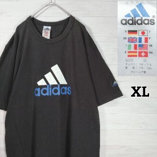 アディダス(adidas)の【万国旗タグ】90s ヴィンテージ　アディダス　パフォーマンスロゴ　立体ロゴ　黒(Tシャツ/カットソー(半袖/袖なし))