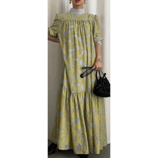 アメリヴィンテージ(Ameri VINTAGE)のAMERI MEDI ALICE DRESS ブルー(ロングワンピース/マキシワンピース)