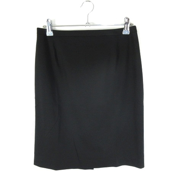 UNTITLED(アンタイトル)のアンタイトル スカート ひざ丈 台形 バックファスナー スリット 無地 2 黒 レディースのスカート(ひざ丈スカート)の商品写真