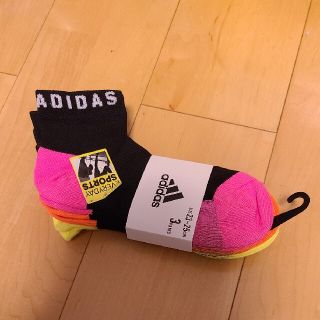 adidas  靴下 3足セット 23-25cm(ソックス)