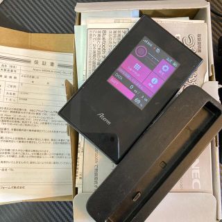 エヌイーシー(NEC)のジャンク Aterm MR04LN  クレードル付  モバイルルータ(PC周辺機器)