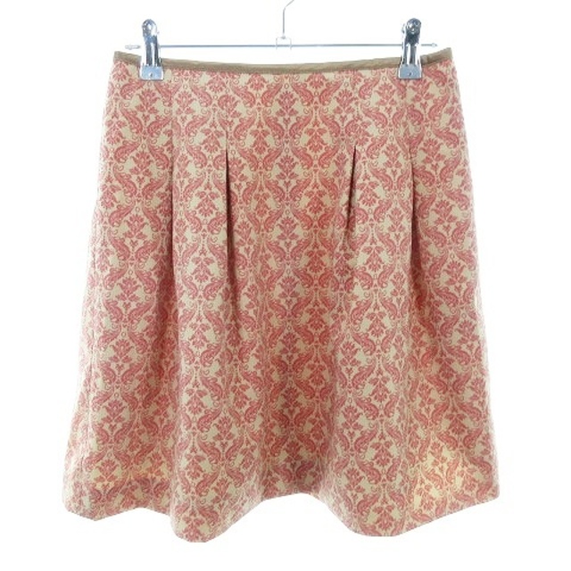 NATURAL BEAUTY BASIC(ナチュラルビューティーベーシック)のナチュラルビューティーベーシック スカート フレア ひざ丈 S ベージュ ピンク レディースのスカート(ひざ丈スカート)の商品写真