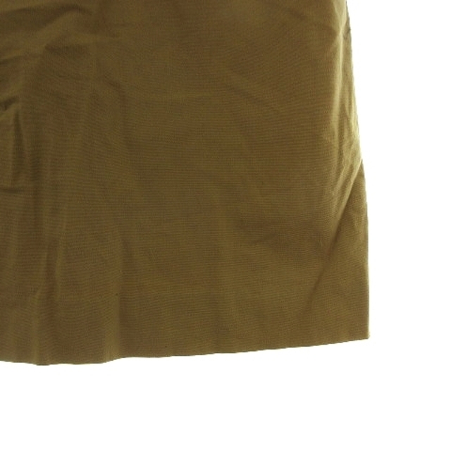 INED(イネド)のイネド スカート 台形 ミニ バックファスナー ベルト 薄手 コットン 2 茶 レディースのスカート(ミニスカート)の商品写真