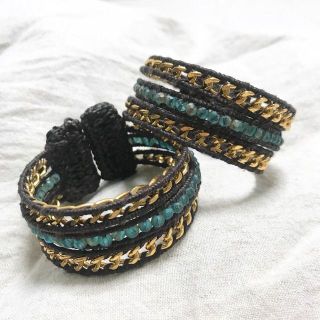 【2点】3連バングル まとめ売り 麦わらブレスレットペアアクセサリーお揃い(ブレスレット/バングル)