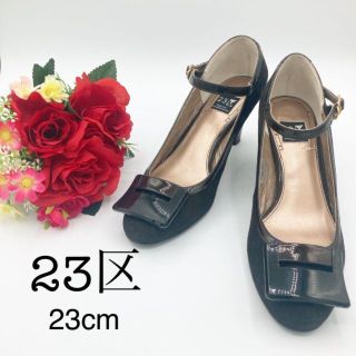 ニジュウサンク(23区)の23区　パンプス　ヒール　ラウンドトゥ　ブラック　23cm(ハイヒール/パンプス)