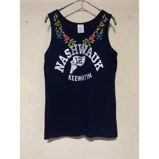 デニムダンガリー(DENIM DUNGAREE)のデニムダンガリー  刺繍タンクトップ　160／ネイビー(Tシャツ/カットソー)