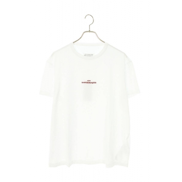 大人気高品質 メゾンマルジェラ ディストーテッド ロゴTシャツ 白×赤