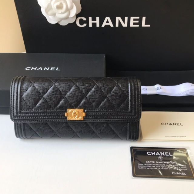 CHANEL シャネル 長財布 キャビアスキン ブラックの通販 by 乾