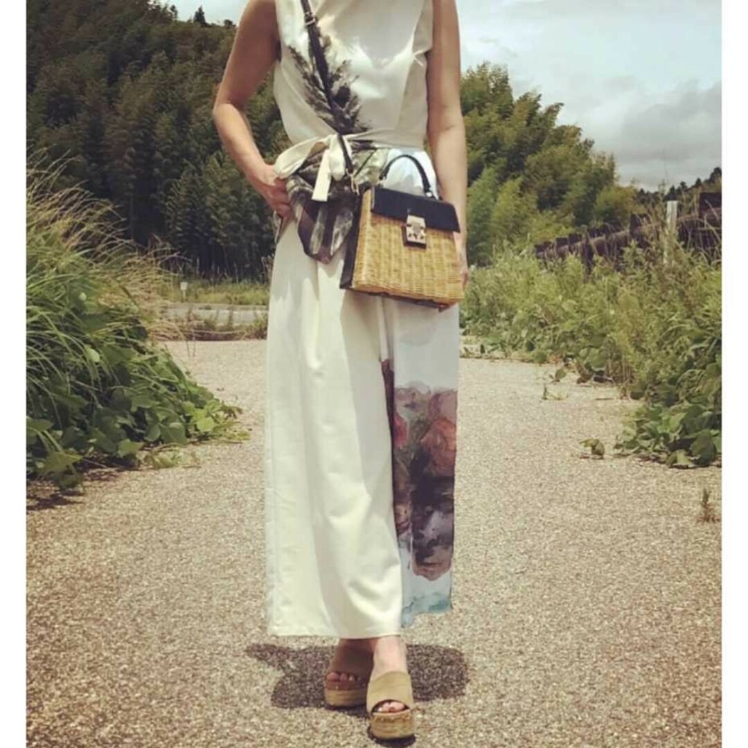 Ameri【未使用品】水彩画 アシンメトリー オールインワン 結婚式