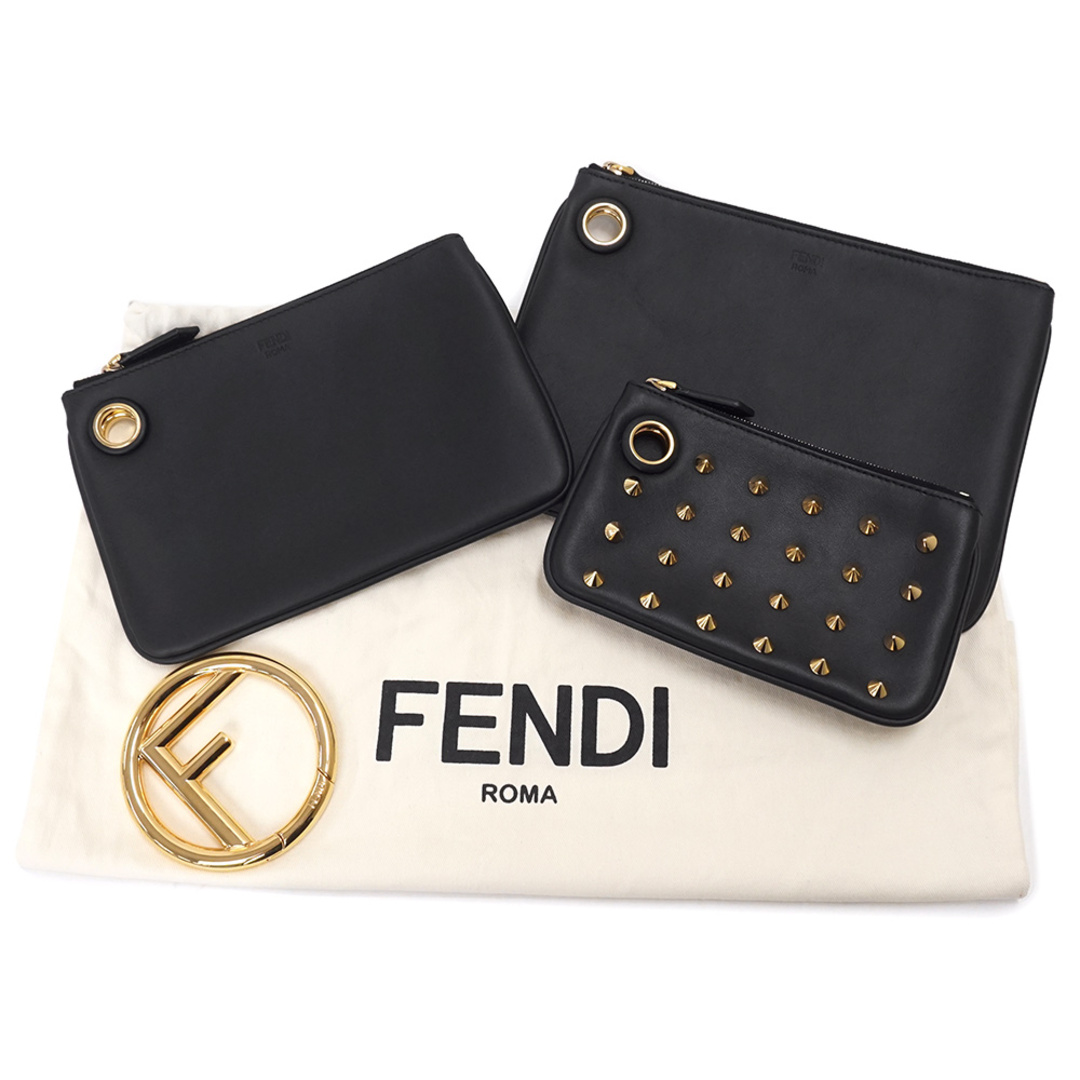 FENDI - フェンディ トリプレット スタッズ クラッチバッグ ポーチ