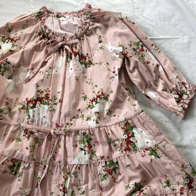 ピンクハウス♡【未着用】うさぎ????と野いちご????プリントのミディ丈
