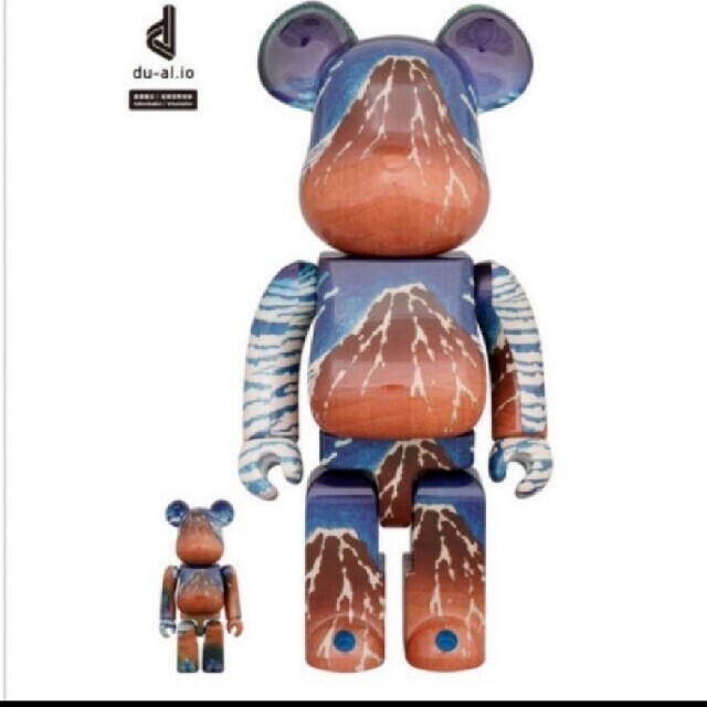 BE@RBRICK 葛飾北斎 「冨嶽三十六景 凱風快晴」100％ & 400％