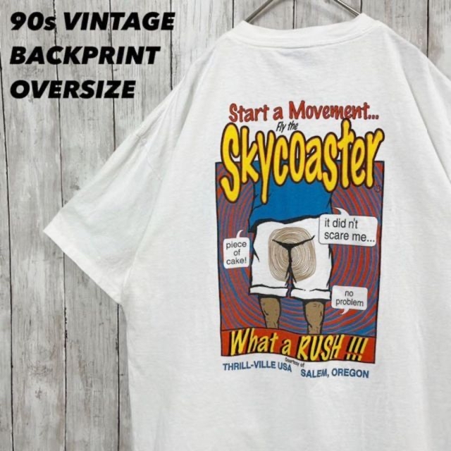 90sヴィンテージシングルステッチONEITAプリントTシャツ　ゆるだぼXL