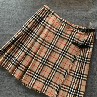 バーバリー(BURBERRY)の美品　ヴィンテージ希少　ノバチェック　ラッププリーツスカート  巻きスカート(ミニスカート)