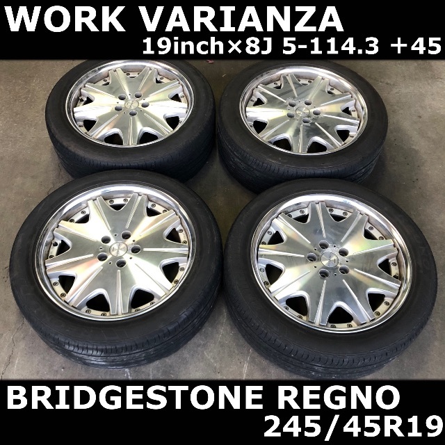 BRIDGESTONE - 【19インチ】ワーク ホイール & 245/45R19 タイヤ BRIDGESTONE - 【19インチ】ワーク ホイール & 245/45R19 タイヤ