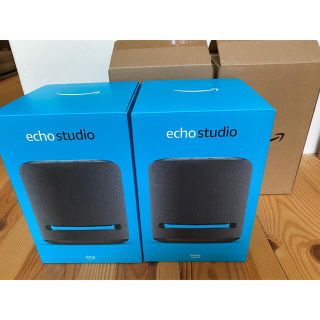 エコー(ECHO)のAmazon Echo studio 2台セット ペア(link amp)新品同(スピーカー)