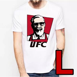 【KFCパロディ】UFC コナー・マクレガー　半袖Tシャツ　白　ホワイト　L(Tシャツ/カットソー(半袖/袖なし))