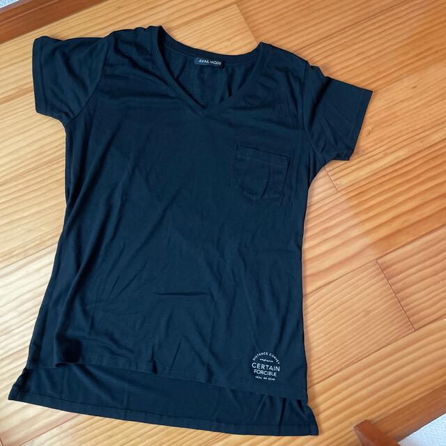 Avail(アベイル)の黒 半袖 胸ポケット レディースのトップス(Tシャツ(半袖/袖なし))の商品写真