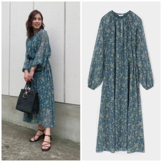 マウジー(moussy)のMOUSSY PAISLEY PRINTED DRESS　XS-Sサイズ　花柄(ロングワンピース/マキシワンピース)