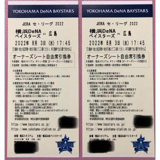 ヨコハマディーエヌエーベイスターズ(横浜DeNAベイスターズ)の横浜ベイスターズ　観戦ペアチケット(野球)