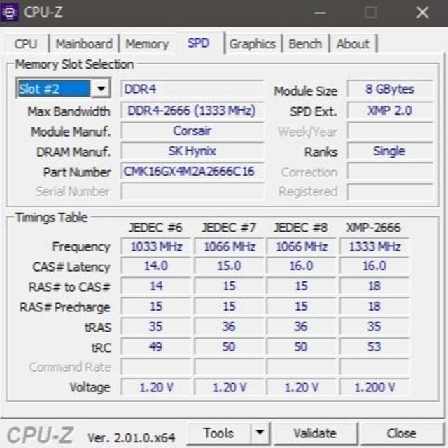 CORSAIR 16GB (8GBx2) DDR4-2666 (179 スマホ/家電/カメラのPC/タブレット(PCパーツ)の商品写真