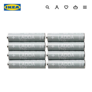 イケア(IKEA)のIKEA イケア　ラッダ 充電式電池　単4 1.2V 750mAh 8本セット(その他)