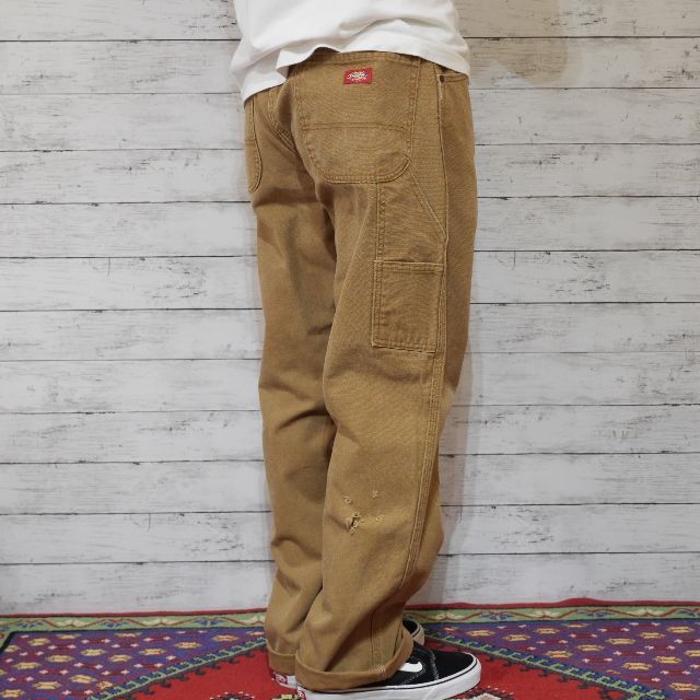 ディッキーズ Dickies w34 ダック地 ペインターワークパンツ ブラウン