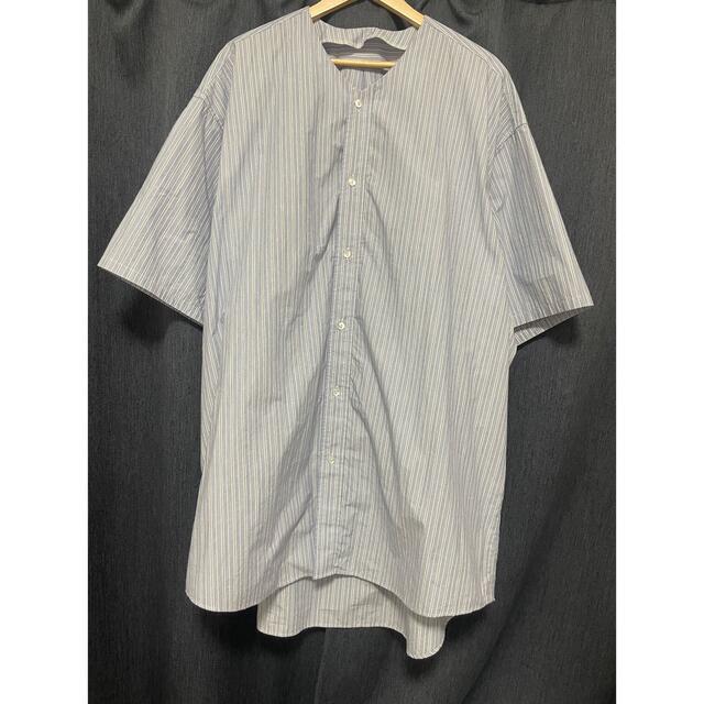 UNUSED(アンユーズド)の【aco様専用】Long short sleeve stripe blue メンズのトップス(シャツ)の商品写真