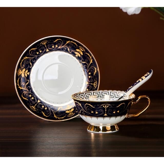 西洋調ティーカップ セット 陶器 高級感 カップ&ソーサー 6客コーヒーカップ