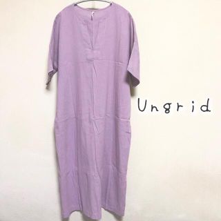 アングリッド(Ungrid)のUngrid シルクネップスキッパーワンピース パープル(ロングワンピース/マキシワンピース)