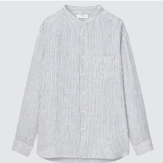 ユニクロ(UNIQLO)のプレミアムリネンスタンドカラーシャツ(シャツ)