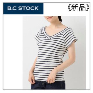 ベーセーストック(B.C STOCK)のB.C STOCK・ワッフルボーダー カットソー(カットソー(半袖/袖なし))