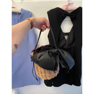 ラドロー(LUDLOW)のLUDLOW ribbon straw bag.(かごバッグ/ストローバッグ)