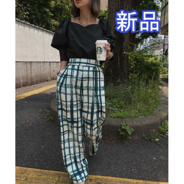 ameri vintage/ HAND CHECK LOOSE PANTS