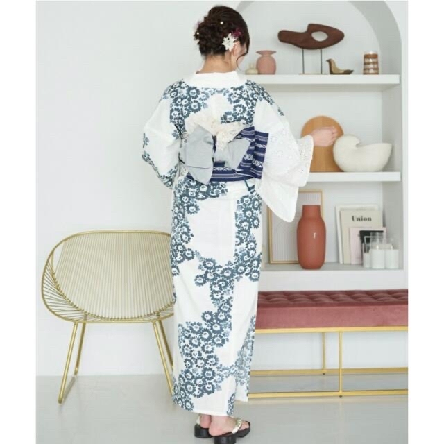1点のみ入荷 新品未使用 浴衣 帯 下駄 4点セット 小菊 2