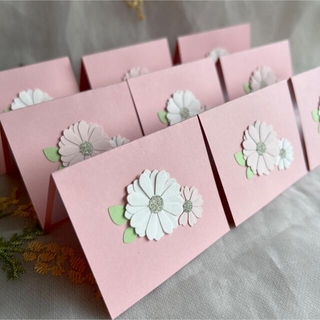 ♡可愛いピンクパステル♡メッセージカード　席札　結婚式　バースデーカード10枚(カード/レター/ラッピング)