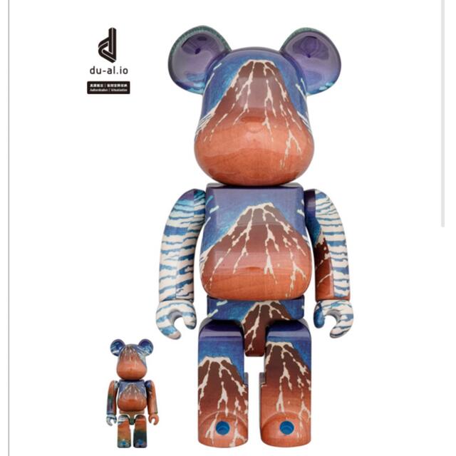 3922新品未開封BE@RBRICK 葛飾北斎 「冨嶽三十六景 凱風快晴」100％ & 400％