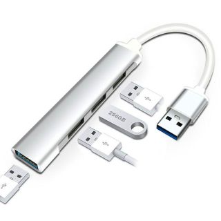 USB ハブ 4ポート USB3.0 Type-C 変換アダプタ アルミ合金製(PCパーツ)