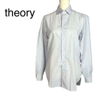 セオリー(theory)の美品　セオリー　ストライプシャツ　長袖　 M相当　コットン　ビジネスシーン　私服(シャツ)