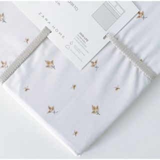 ザラホーム(ZARA HOME)の新品 ZARA HOME ザラホーム フラワー プリント フラットシーツ(シーツ/カバー)