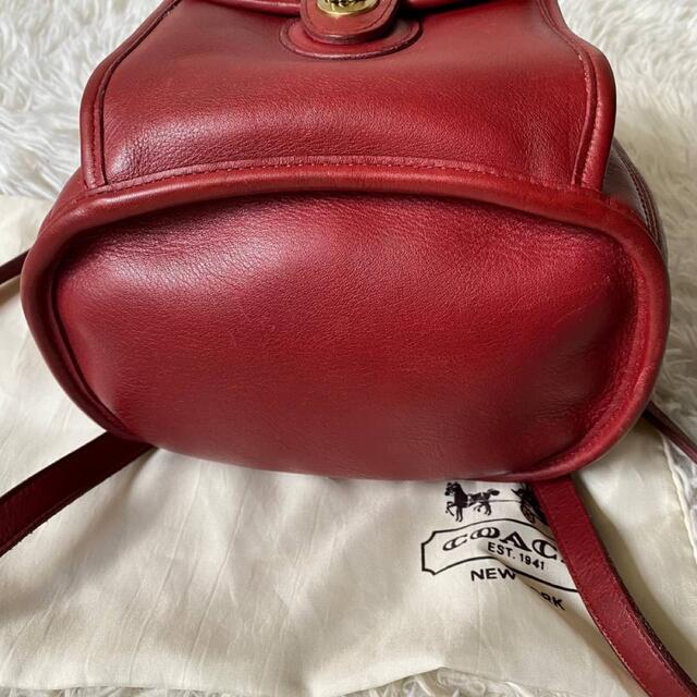 かわいい！ ターンロック 【OLD レザー COACH】巾着型バック/リュック