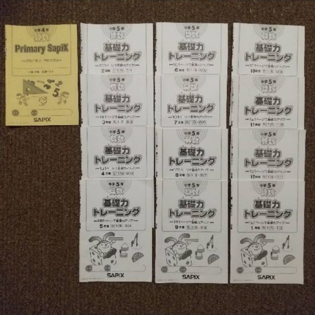 SAPIX/2020年度版/基礎力トレーニング/算数/5年生/12冊+1冊-