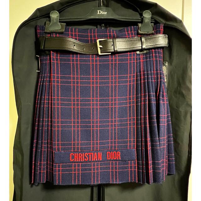 Christian Dior - DIOR ウールチェックスカート 2018AW