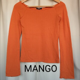 マンゴ(MANGO)のMANGO オレンジ 長袖 Tシャツ(Tシャツ(長袖/七分))
