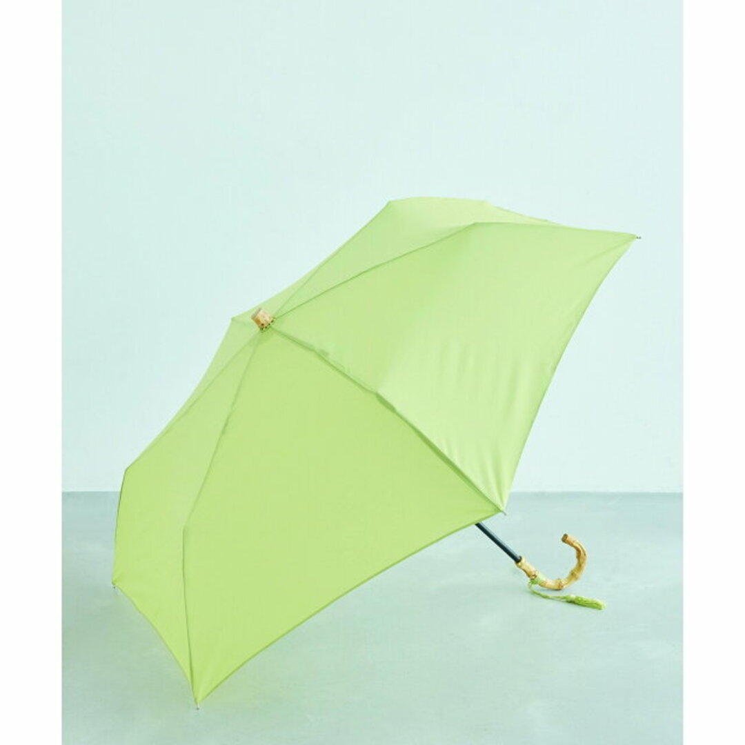 ROPE’(ロペ)の【キミドリ（34）】【晴雨兼用】バンブーハンドルコンパクトアンブレラ  折りたたみ傘 レディースのファッション小物(傘)の商品写真
