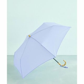 ロペ(ROPE’)の【ラベンダー系（53）】【晴雨兼用】バンブーハンドルコンパクトアンブレラ  折りたたみ傘(傘)