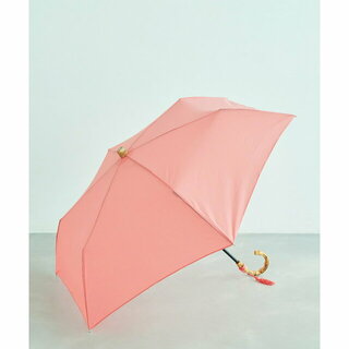 ロペ(ROPE’)の【ピンク系（65）】【晴雨兼用】バンブーハンドルコンパクトアンブレラ  折りたたみ傘(傘)
