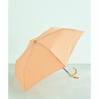 ロペ(ROPE’)の【オレンジ系（71）】【晴雨兼用】バンブーハンドルコンパクトアンブレラ  折りたたみ傘(傘)