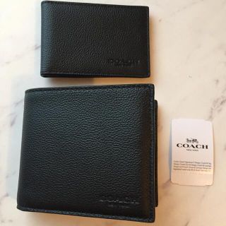 コーチ(COACH)のコーチ COACH F74991 BLK 二つ折りレザー財布　黒革(折り財布)